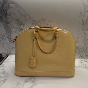 Louis Vuitton Yellow Patent Leather Alma GM